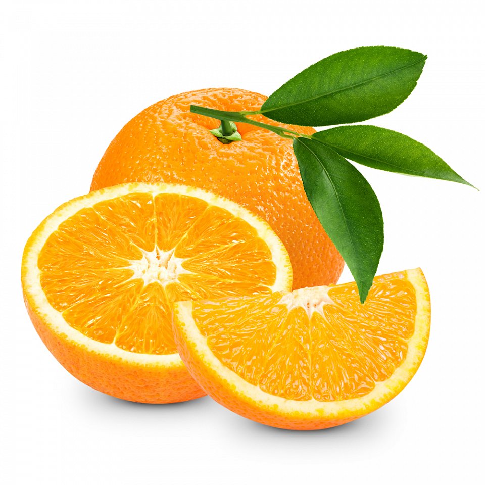 Orangen Navel mit Blatt